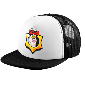 Brawl Stars Byron, Καπέλο παιδικό Soft Trucker με Δίχτυ ΜΑΥΡΟ/ΛΕΥΚΟ (POLYESTER, ΠΑΙΔΙΚΟ, ONE SIZE)