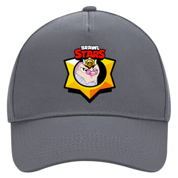 Brawl Stars Byron, Ultimate Adult Hat Grey, (100% COTTON DRILL, ADULT, UNISEX, ONE SIZE)