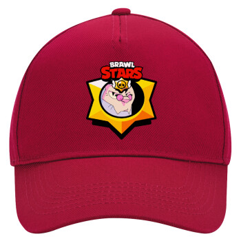 Brawl Stars Byron, Adult Ultimate Hat RED, (100% COTTON DRILL, ADULT, UNISEX, ONE SIZE)