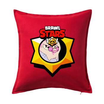 Brawl Stars Byron, Sofa cushion RED 50x50cm includes filling