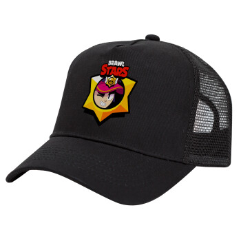 Brawl Stars Fang, Trucker Hat with Mesh, Black, (COTTON, KIDS, UNISEX, ONE SIZE)