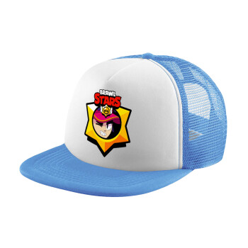 Brawl Stars Fang, Καπέλο παιδικό Soft Trucker με Δίχτυ ΓΑΛΑΖΙΟ/ΛΕΥΚΟ (POLYESTER, ΠΑΙΔΙΚΟ, ONE SIZE)