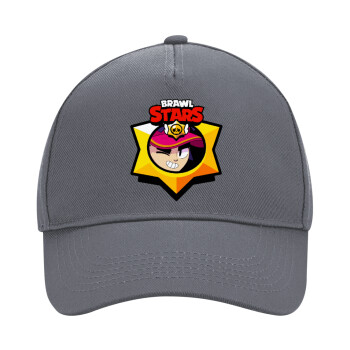 Brawl Stars Fang, Ultimate Adult Hat Grey, (100% COTTON DRILL, ADULT, UNISEX, ONE SIZE)