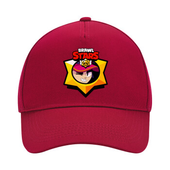 Brawl Stars Fang, Adult Ultimate Hat RED, (100% COTTON DRILL, ADULT, UNISEX, ONE SIZE)