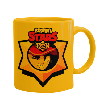 Brawl Stars Fang, Ceramic coffee mug yellow, 330ml