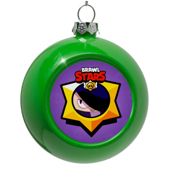 Brawl Stars Edgar, Green Christmas tree ornament bauble 8cm