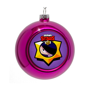 Brawl Stars Edgar, Purple Christmas tree ornament bauble 8cm