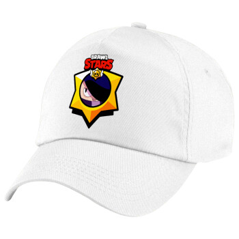 Brawl Stars Edgar, Children's Baseball Cap, 100% Cotton Twill, White (COTTON, CHILDREN'S, UNISEX, ONE SIZE)