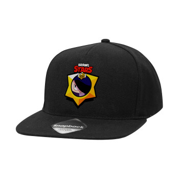 Brawl Stars Edgar, Καπέλο Ενηλίκων Flat Snapback Μαύρο, (100% ΒΑΜΒΑΚΕΡΟ TWILL, ΕΝΗΛΙΚΩΝ, UNISEX, ONE SIZE)