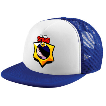 Brawl Stars Edgar, Καπέλο παιδικό Soft Trucker με Δίχτυ ΜΠΛΕ/ΛΕΥΚΟ (POLYESTER, ΠΑΙΔΙΚΟ, ONE SIZE)