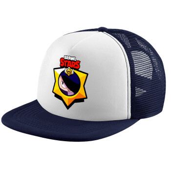 Brawl Stars Edgar, Καπέλο παιδικό Soft Trucker με Δίχτυ ΜΠΛΕ ΣΚΟΥΡΟ/ΛΕΥΚΟ (POLYESTER, ΠΑΙΔΙΚΟ, ONE SIZE)