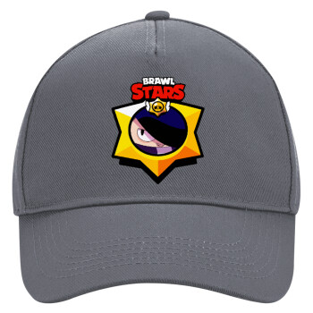 Brawl Stars Edgar, Ultimate Adult Hat Grey, (100% COTTON DRILL, ADULT, UNISEX, ONE SIZE)