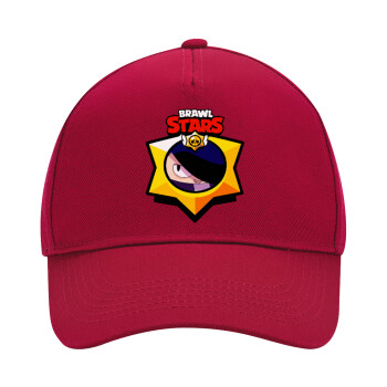 Brawl Stars Edgar, Adult Ultimate Hat RED, (100% COTTON DRILL, ADULT, UNISEX, ONE SIZE)