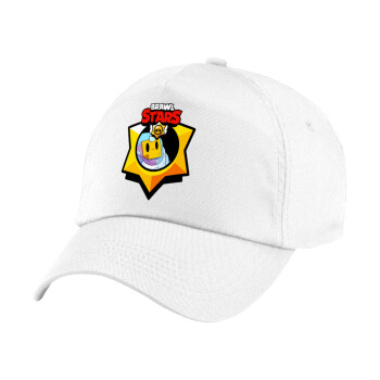 Brawl Stars Sprout, Children's Baseball Cap, 100% Cotton Twill, White (COTTON, CHILDREN'S, UNISEX, ONE SIZE)