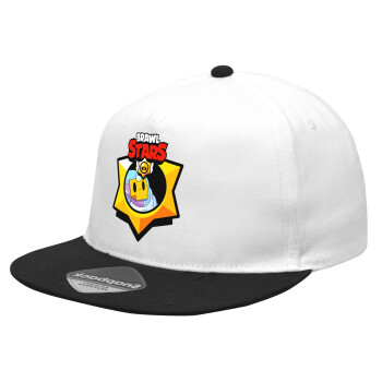 Brawl Stars Sprout, Καπέλο Ενηλίκων Flat Snapback Λευκό/Μαύρο, (100% ΒΑΜΒΑΚΕΡΟ Twill, ΕΝΗΛΙΚΩΝ, UNISEX, ONE SIZE)