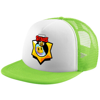 Brawl Stars Sprout, Καπέλο Ενηλίκων Soft Trucker με Δίχτυ ΠΡΑΣΙΝΟ/ΛΕΥΚΟ (POLYESTER, ΕΝΗΛΙΚΩΝ, ONE SIZE)