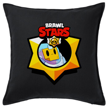 Brawl Stars Sprout, Sofa cushion black 50x50cm includes filling