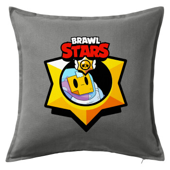 Brawl Stars Sprout, Sofa cushion Grey 50x50cm includes filling