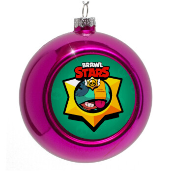 Brawl Stars Leon, Purple Christmas tree ornament bauble 8cm