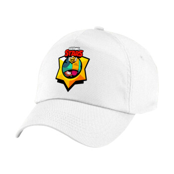 Brawl Stars Leon, Children's Baseball Cap, 100% Cotton Twill, White (COTTON, CHILDREN'S, UNISEX, ONE SIZE)