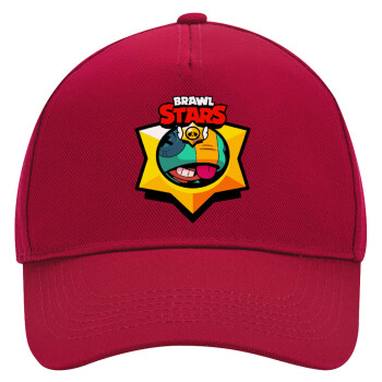 Brawl Stars Leon, Adult Ultimate Hat RED, (100% COTTON DRILL, ADULT, UNISEX, ONE SIZE)