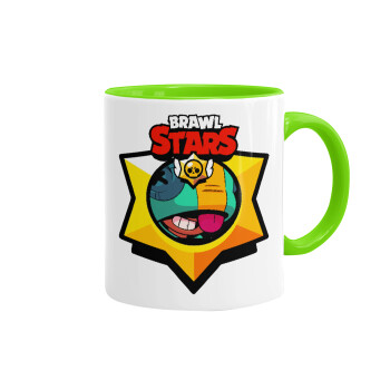 Brawl Stars Leon, Mug colored light green, ceramic, 330ml