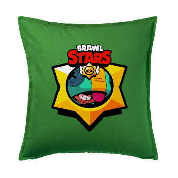 Brawl Stars Leon, Sofa cushion Green 50x50cm includes filling