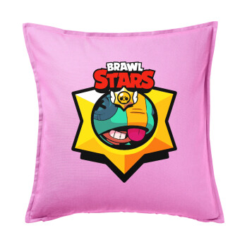 Brawl Stars Leon, Sofa cushion Pink 50x50cm includes filling