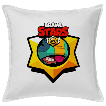 Brawl Stars Leon, Sofa cushion White 50x50cm includes filling