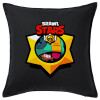 Sofa cushion black 50x50cm includes filling