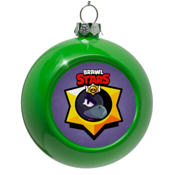 Brawl Stars Crow, Green Christmas tree ornament bauble 8cm