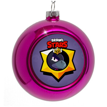 Brawl Stars Crow, Purple Christmas tree ornament bauble 8cm