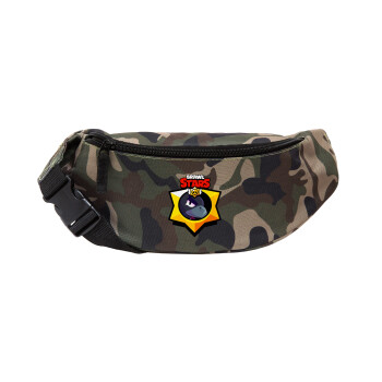 Brawl Stars Crow, Unisex waist bag (banana) in Jungle camouflage color with 2 pockets