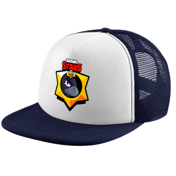 Brawl Stars Crow, Καπέλο Ενηλίκων Soft Trucker με Δίχτυ Dark Blue/White (POLYESTER, ΕΝΗΛΙΚΩΝ, UNISEX, ONE SIZE)