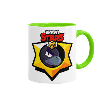 Brawl Stars Crow, Mug colored light green, ceramic, 330ml