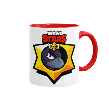 Brawl Stars Crow, Κούπα χρωματιστή κόκκινη, κεραμική, 330ml