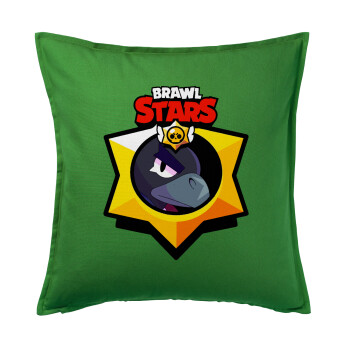 Brawl Stars Crow, Sofa cushion Green 50x50cm includes filling