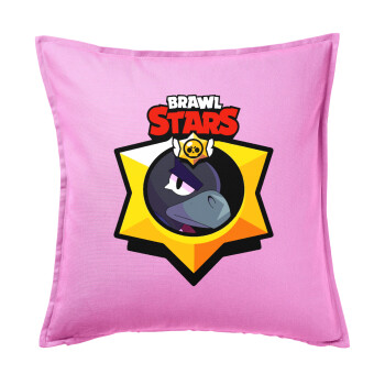 Brawl Stars Crow, Sofa cushion Pink 50x50cm includes filling