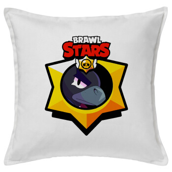 Brawl Stars Crow, Sofa cushion White 50x50cm includes filling