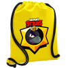 Backpack pouch GYMBAG Yellow, with pocket (40x48cm) & thick cords