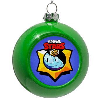 Brawl Stars Squeak, Green Christmas tree ornament bauble 8cm