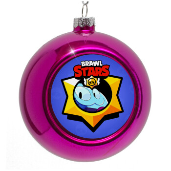 Brawl Stars Squeak, Purple Christmas tree ornament bauble 8cm