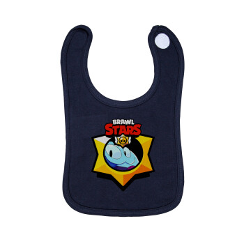 Brawl Stars Squeak, Σαλιάρα με Σκρατς 100% Organic Cotton Μπλε (0-18 months)