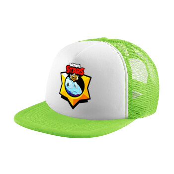 Brawl Stars Squeak, Καπέλο παιδικό Soft Trucker με Δίχτυ ΠΡΑΣΙΝΟ/ΛΕΥΚΟ (POLYESTER, ΠΑΙΔΙΚΟ, ONE SIZE)