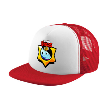 Brawl Stars Squeak, Καπέλο παιδικό Soft Trucker με Δίχτυ ΚΟΚΚΙΝΟ/ΛΕΥΚΟ (POLYESTER, ΠΑΙΔΙΚΟ, ONE SIZE)