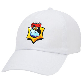 Brawl Stars Squeak, Καπέλο Ενηλίκων Baseball Λευκό 5-φύλλο (POLYESTER, ΕΝΗΛΙΚΩΝ, UNISEX, ONE SIZE)