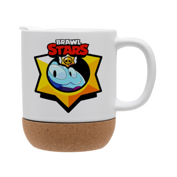 Brawl Stars Squeak, Ceramic coffee mug Cork (MAT), 330ml (1pcs)