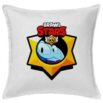 Brawl Stars Squeak, Sofa cushion White 50x50cm includes filling