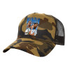 Adult Structured Trucker Hat, with Mesh, (Camouflage) Army (100% COTTON, ADULT, UNISEX, ONE SIZE)