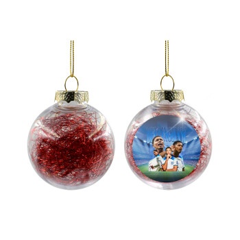 Jude Bellingham, Transparent Christmas tree ball ornament with red filling 8cm